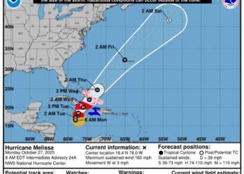 Melissa, huracán categoría 5, amenaza con devastar a Jamaica, Cuba y Bahamas