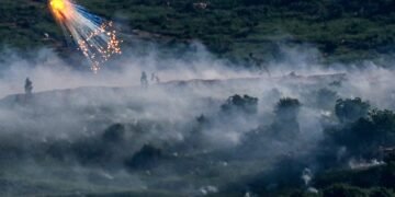 Tierra quemada por Israel en los campos del sur de Líbano